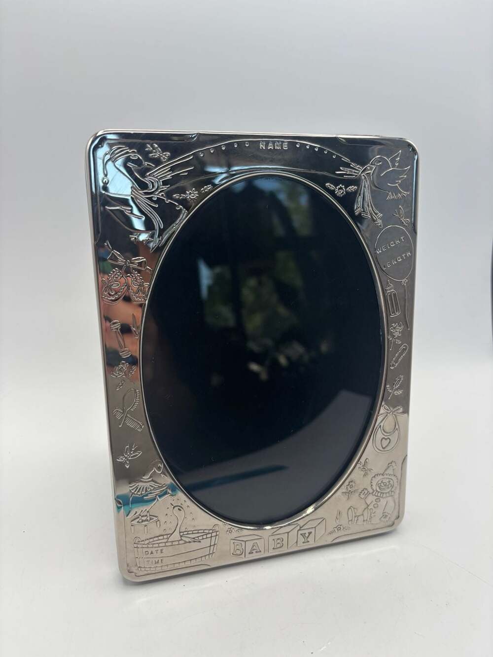 Vintage Baby Silver Plated Photo Frame With Multi Photo Insert Booklet